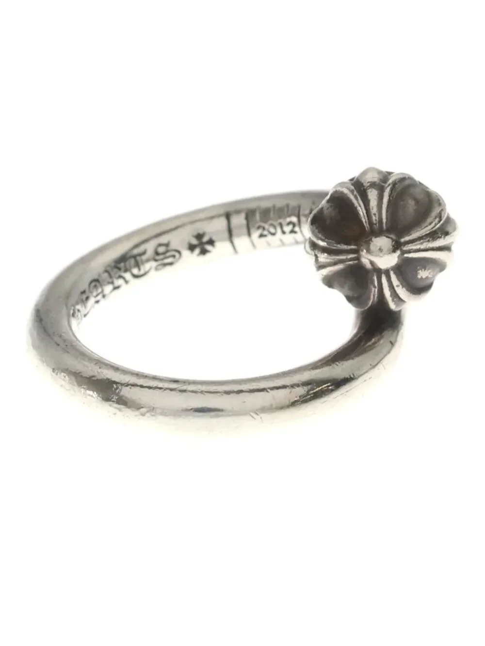 Chrome Hearts Nail Crsball Cross Ball Ring Silver